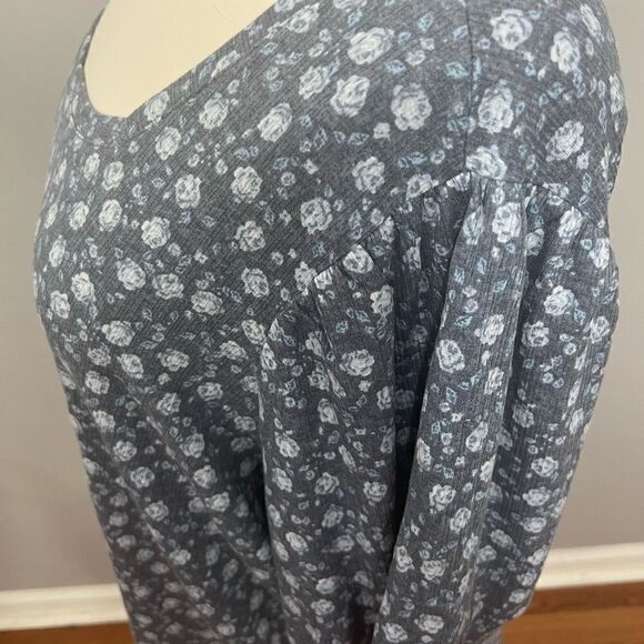 NWT Lauren Conrad Blue‎ Cottagecore Foral Puff Sleeve Top - 4X - Picture 5 of 11